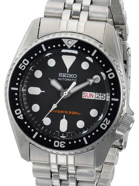 Scratch and Dent - Seiko Black Automatic Dive Watch with Stainless Steel Bracelet #SKX013K2 2