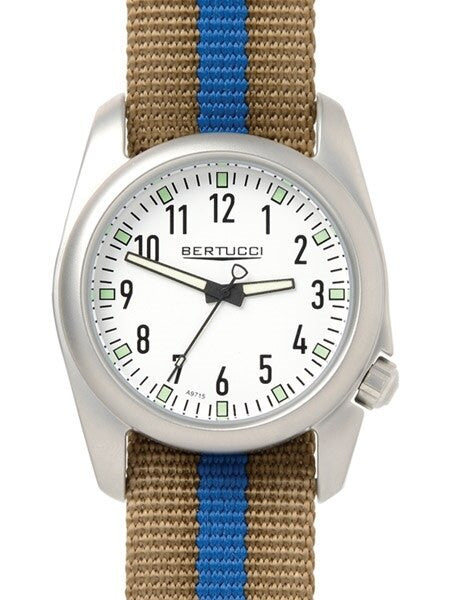 Bertucci Ventara Stainless Steel Field Watch with a DX3 Nylon Strap #11056