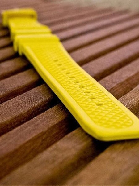 Squale 1521 OEM 20mm Yellow Natural Rubber Dive Watch Strap #1521-YL