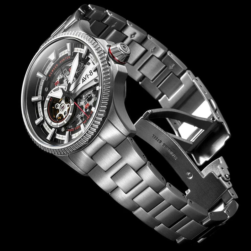 AVI-8 Hawkeye Hunter Diables Rouges, Automatic Pilot Watch, AR Sapphire Crystal #AV-4078-22