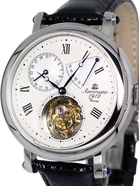 Aeromatic 1912 Flying Minute Tourbillon Hand Wind Watch with Power Reserve #A1277