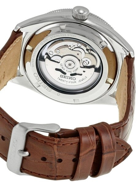 Seiko Military Field 24-Jewel Automatic Watch with 43.5mm Case, Leather Strap #SRP713