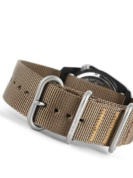 Bertucci DX3 Field Poly Resin Watch, Brown Nylon Strap, Black Dial #11017