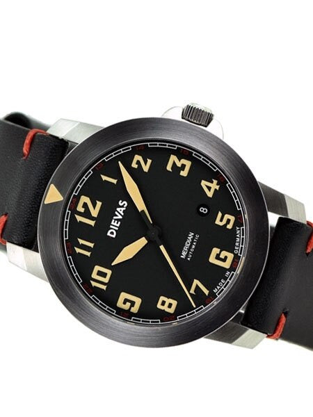 DIEVAS Meridian German Made Aviator Watch with Sapphire Crystal and 44mm Diameter Case