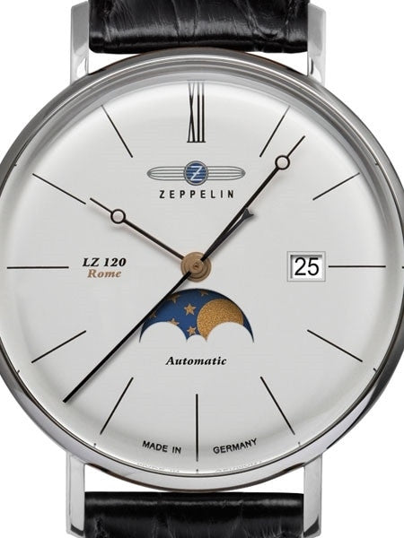 Graf Zeppelin LZ120 Rome Swiss Automatic Moonphase Watch with Dome Crystal #7108-4