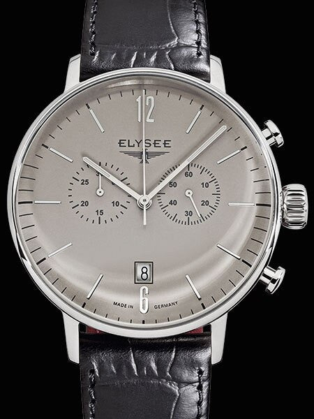 Elysee 42mm Stentor Swiss Quartz Chronograph Dress Watch with 30-minute Stopwatch #13272