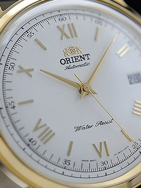 Orient Goldtone Automatic Dress Watch with White Dial, Roman Numerals #ER24009W