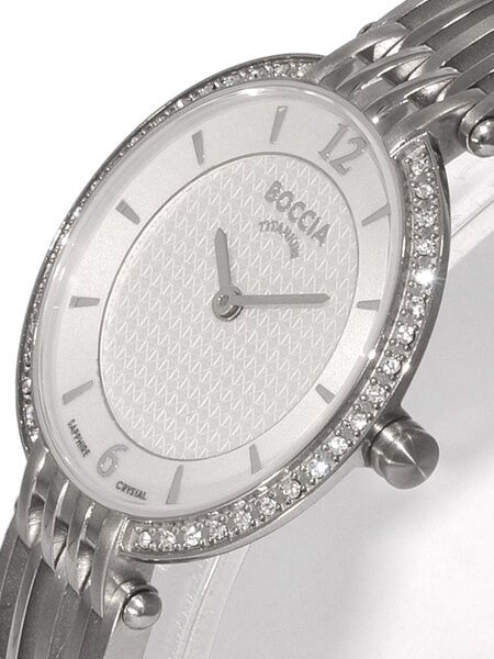 Boccia Ladies Quartz Watch with Titanium Bracelet and Swarovski Crystals #3230-01