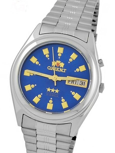 Orient Automatic Watch with Blue Dial, Day-Date and SS Bracelet #EM6Q00EJ