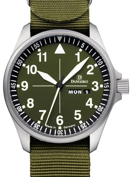 Damasko DH3.0 Swiss Automatic Watch with Olive Green Dial and