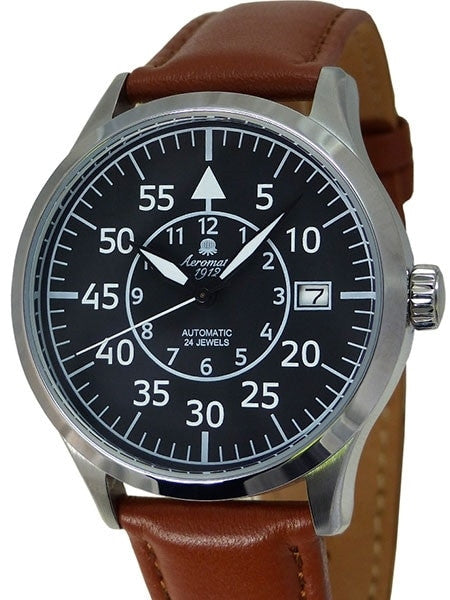 Aeromatic 1912 Beobachter Aviator 24-Jewel Automatic Watch #A1434