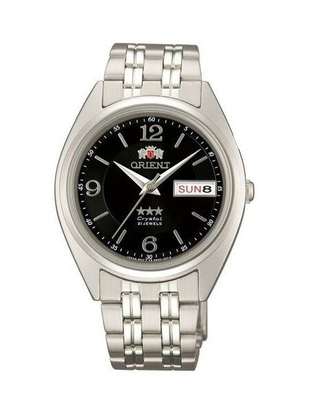 Orient Automatic Watch with Black Dial, Day-Date and SS Bracelet #AB0000EB