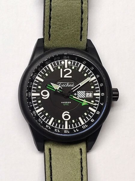 Techne Harrier Dual-Time Zone Watch with 41.5mm Carbon Reinforced Polymer Case #368.174