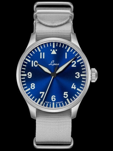 Laco 42mm Augsburg Blaue Stunde Automatic Pilot Watch with Sapphire Crystal #862100