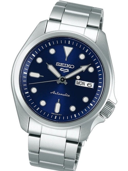 Seiko 5 Sports 24-Jewel Automatic Watch with Blue Dial and SS Bracelet #SRPE53