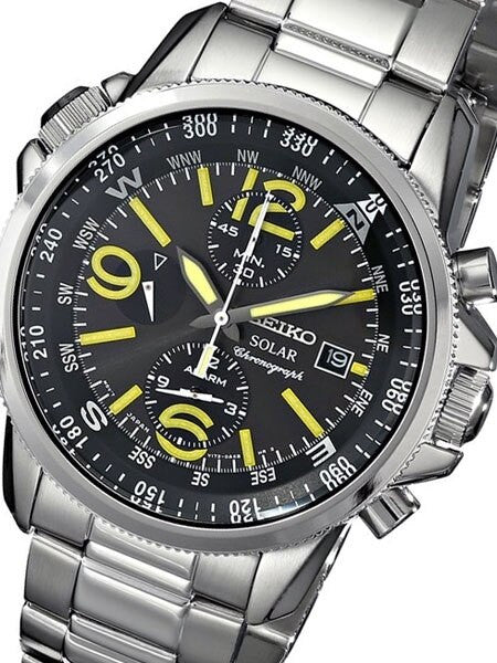 Seiko Prospex Solar Quartz Chronograph with Stop-Watch and Alarm Sub-Dial  #SSC093