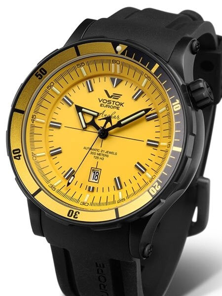 Vostok-Europe Anchar Mens Automatic Dive Watch with Tritium Tube Illumination 5104144