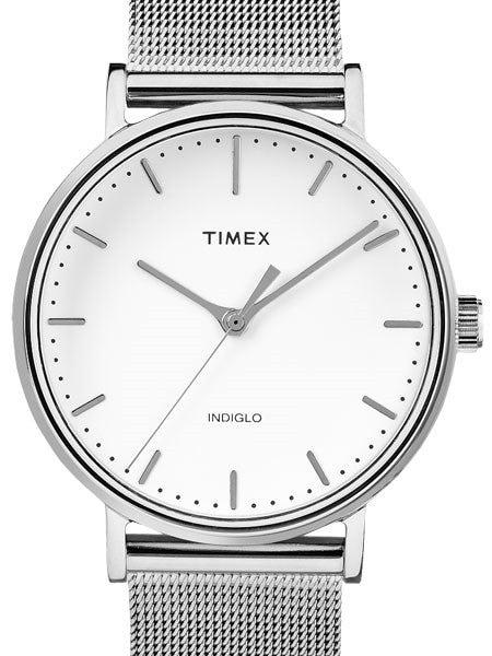 Timex 37mm Fairfield Quartz Dress Watch with White Dial and INDIGLO Night-Light #TW2R26600ZA