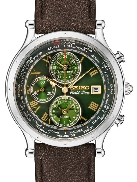 Seiko limited edition, world time alarm watch with 40mm Stainless
