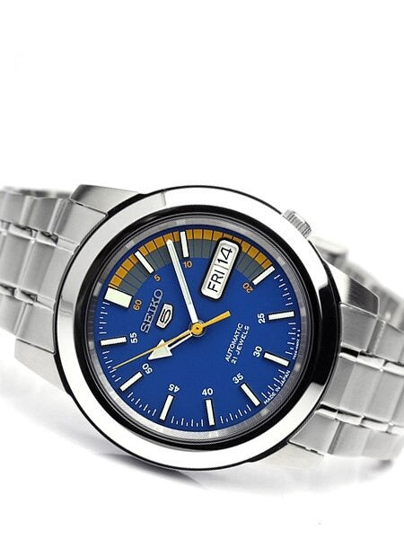 Seiko 5 Automatic Blue Dial Watch with Stainless Steel Bracelet #SNKK27