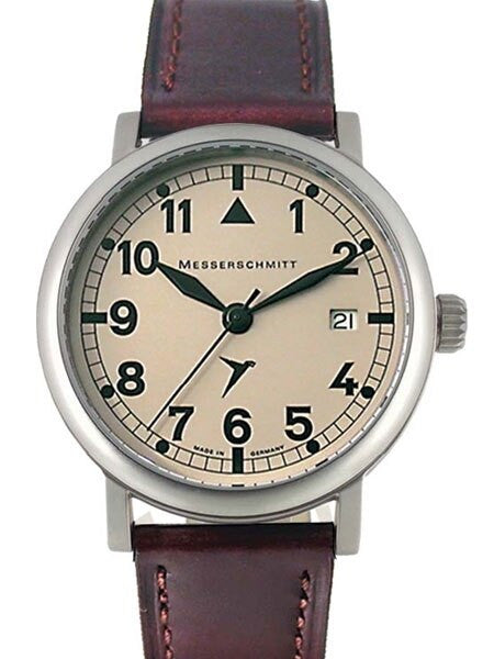 Messerschmitt Fliegeruhr Watch with Brown Leather Strap #ME-1285-1