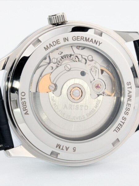 Aristo 4H70 Classic Swiss Automatic Dress Watch with White Dial