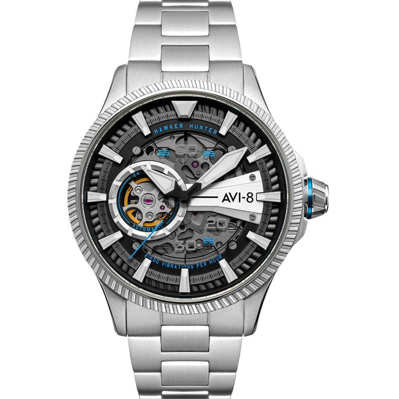 AVI-8 Hawkeye Hunter Blue Diamonds, Automatic Pilot Watch, AR Sapphire Crystal #AV-4078-11