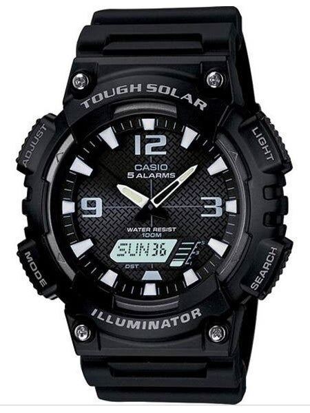 Casio Tough Solar-Light Powered Analog-Digital Watch with Alarm and Stopwatch #AQ-S810W-1AV