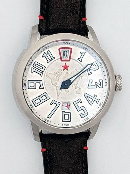 Red Star Jump Hour Automatic Watch AR Sapphire Crystal #8176G-C
