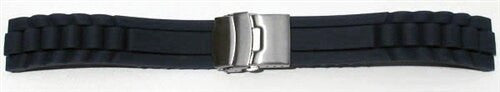 Black Silicone Rubber President Style Deployant Buckle #RUBDPL-1