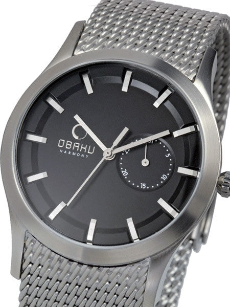 Obaku Harmony Quartz Watch with Pointer Date Sub-Dial #V124GCBMC