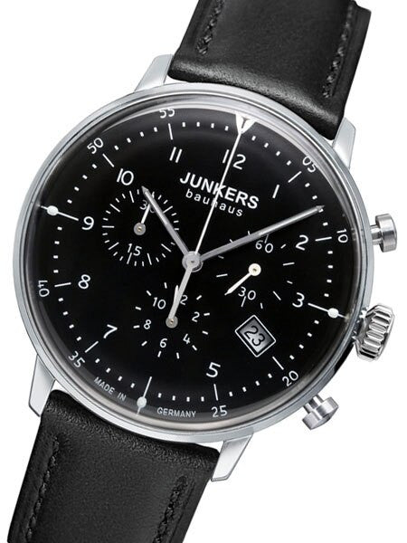 Junkers Bauhaus Swiss Quartz Chronograph with Domed Hesalite Crystal #6086-2