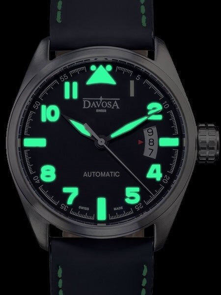 Davosa Military Swiss Automatic 200 Meter Pilot Watch with Green Dial #16151174