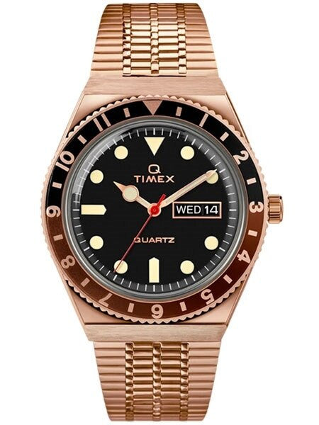 Q Timex Reissue of 1970's 38mm Rose Goldtone Bracelet Watch #TW2U61500ZV