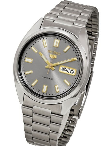 Seiko 5 Automatic Grey Dial Watch with Stainless Steel Bracelet #SNXS75