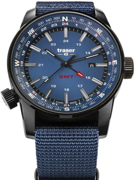 Traser P68 Pathfinder GMT Swiss Quartz Watch with Compass, AR Sapphire Crystal #109034