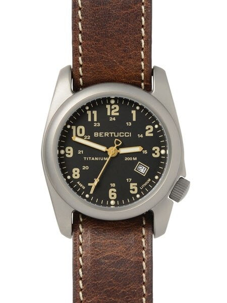 Bertucci A-2T Titanium Watch, 10-Year Lithium Battery, Horween Leather #12712