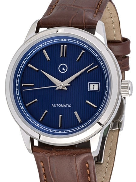 Islander Automatic Dress Watch with Pinstripe Blue Dial, AR Sapphire Crystal #ISL-33