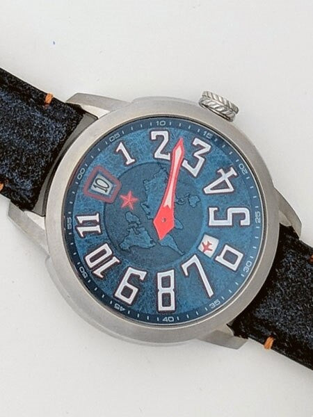 Red Star Jump Hour Automatic Watch AR Sapphire Crystal #8176G-B