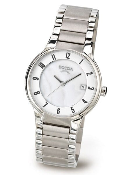 Scratch and Dent - Boccia Ladies Quartz Watch with Titanium Case and Bracelet, Sapphire Crystal #3228-01