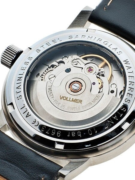Vollmer V5 Aileron Swiss ETA Automatic Aviator Watch with Sapphire Crystal, Hirsch Strap