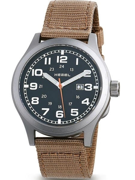 HEMEL Justice Swiss ETA Quartz Field Watch with Matte Black Dial and Sapphire Crystal #HM8