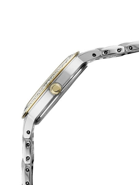 Seiko Ladies Solar Dress Watch with Swarovski Crystals, Mother of Pearl Dial #SUP360