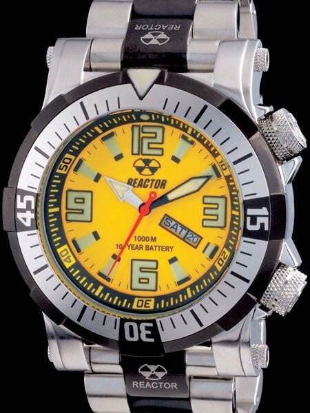 Reactor Poseidon SS 1000 Meter Dive Watch with SuperLuminova Illumination and Stainless Steel Case #55507