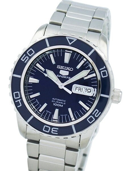 Seiko 41mm Sports 5, 23-Jewel Automatic Watch with Day and Date Window #SNZH53J1