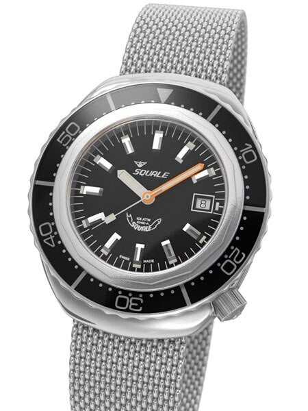 Squale 1000 meter Professional Swiss Automatic Dive watch with Sapphire Crystal #2002BK-S