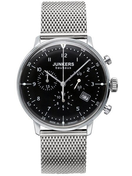 Junkers Bauhaus Swiss Quartz Chronograph with Domed Hesalite Crystal #6086M-2