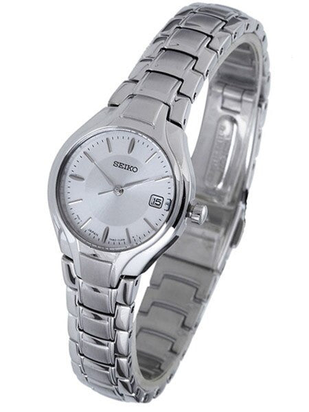 Seiko Women's Quartz Dress Watch with Silver Dial, Silver Hands and Markers #SXDA33