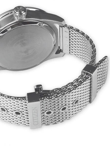 Citizen Eco-Drive Black Dial Pilot Watch with Mesh Bracelet #AW1360-55E