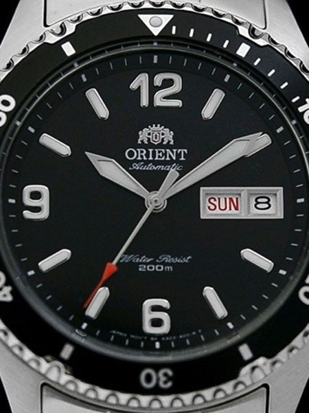 Orient II Black Dial Automatic Dive Watch with SS Bracelet #AA02001B
